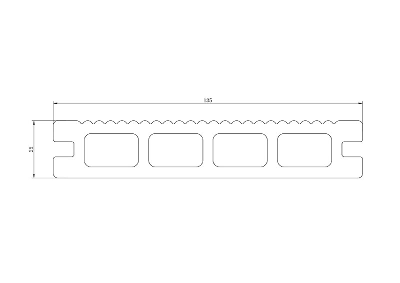 25mm x 135mm 空心木塑地板规格